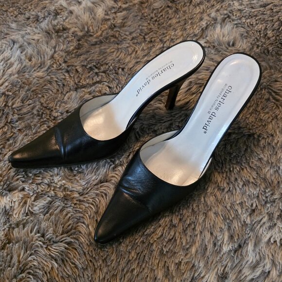 Charles David black leather Azure Heels 7 - Picture 1 of 7